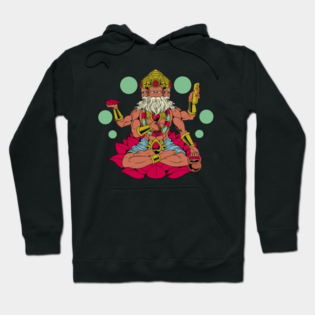 Hindu God - Brahma Hoodie by Modern Medieval Design